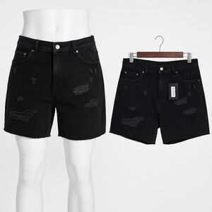 816 Relaxed Fit Multi Rip Denim Shorts